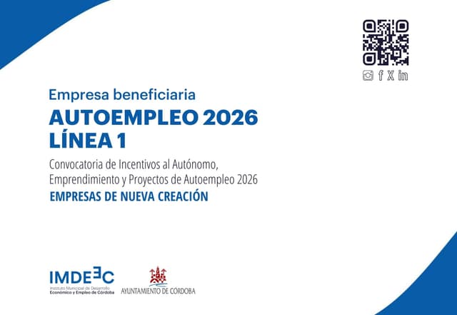 IMDEEC — Empresa beneficiaria Autoempleo 2026 Línea 1